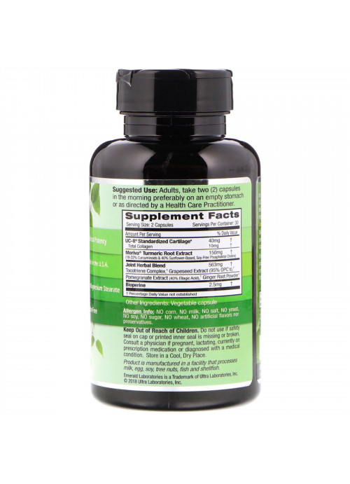 Emerald Laboratories, UC-II Joint Formula, 60 Vegetable Caps