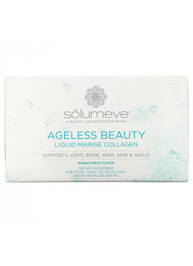 Solumeve, Ageless Beauty, Liquid Marine Collagen, Mango Apple Flavor, 10 Bottles, 1.69 fl oz (50 ml) Each