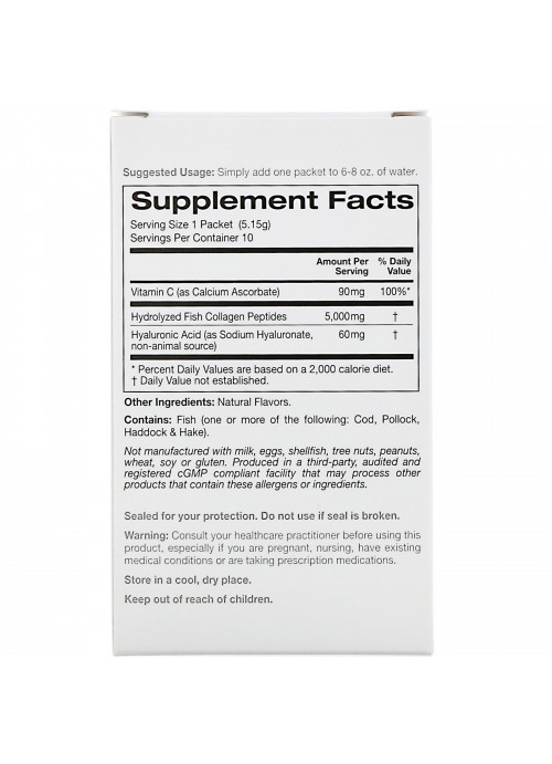 Solumeve, Collagen Peptides Plus Vitamin C & Hyaluronic Acid, Lemon & Pomegranate Variety Pack, 10 Packets, 0.18 oz (5.15 g) Each