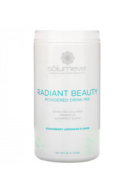Solumeve, Radiant Beauty, Grass-Fed Collagen, Probiotics & Superfruits Powdered Drink Mix, Strawberry Lemonade, 16 oz (454 g)