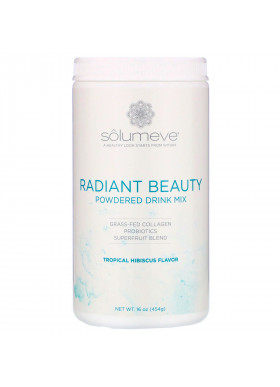 Solumeve, Radiant Beauty, Grass-Fed Collagen, Probiotics & Superfruits Powdered Drink Mix, Tropical Hibiscus, 16 oz (454 g)