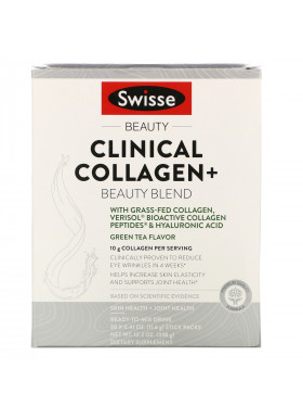 Swisse, Clinical Collagen+ Beauty Blend, Green Tea Flavor, 30 Stick Packs, 0.41 oz (11.6 g) Each
