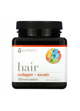 Youtheory, Hair, Collagen + Keratin, 120 Mini Tablets