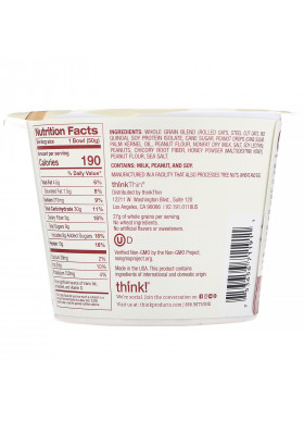 ThinkThin, Protein & Fiber Hot Oatmeal, Honey Peanut Butter, 1.76 oz (50 g)