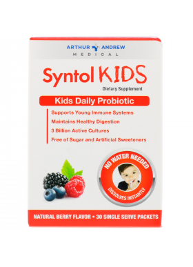 Arthur Andrew Medical, Syntol Kids, Kids Daily Probiotic, Natural Berry Flavor, 30 Single Serve Packets