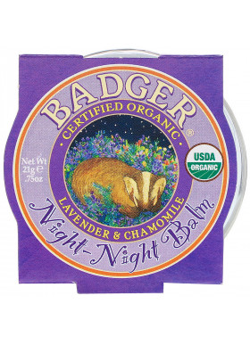 Badger Company, Organic, Night-Night Balm, Lavender & Chamomile, .75 oz (21 g)