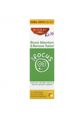 Bioray, Kids, NDF Focus, Boost Attention & Remove Toxins, Citrus , 2 fl oz. (60 ml)