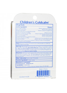 Boiron, Coldcalm, Children's Cold Relief, 3+ and Older, 2 Tubes, Approx 80 Quick Disolving Pellets Each