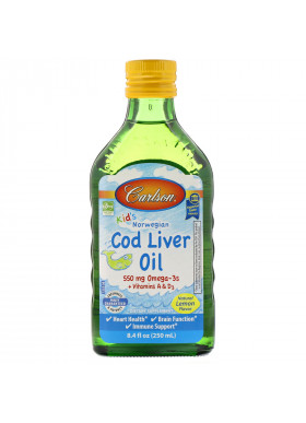 Carlson Labs, Kid's Norwegian, Cod Liver Oil, Natural Lemon Flavor, 8.4 fl oz (250 ml)