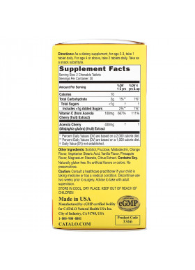 Catalo Naturals, Children's Chewable Vitamin C Formula, 100 mg, 60 Vegetarian Chewable Tablets