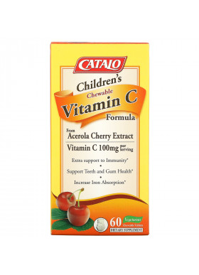 Catalo Naturals, Children's Chewable Vitamin C Formula, 100 mg, 60 Vegetarian Chewable Tablets