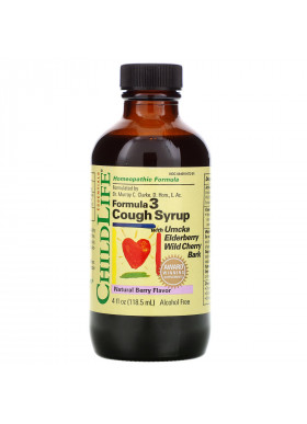 ChildLife, Essentials, Formula 3 Cough Syrup, Alcohol Free, Natural Berry Flavor, 4 fl oz (118.5 ml)