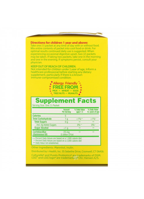 Culturelle, Kids, Purely Probiotics,  1+ Years, Unflavored, 50 Single Serve Packets