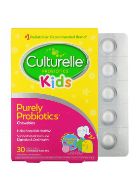 Culturelle, Kids, Purely Probiotics Chewables, 3+ Years, Bursting Berry Flavor, 30 Chewable Tablets