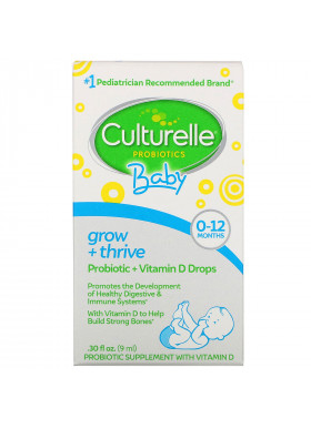 Culturelle, Probiotics, Baby, Grow + Thrive, Probiotics + Vitamin D Drops, 0-12 Months, .30 fl oz (9 ml)