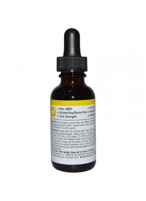Eclectic Institute, Herbs For Kids, Lemon Balm, Lemon Flavor, 1 fl oz (30 ml)