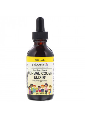 Eclectic Institute, Kids Herbs, Herbal Cough Elixir, Black Cherry Flavored, 2 fl oz (60 ml)