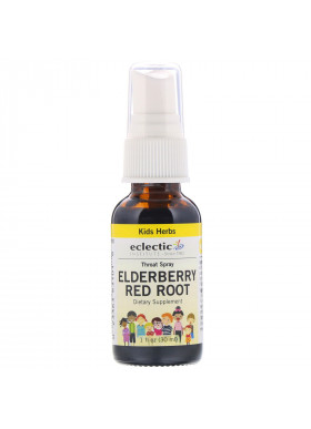 Eclectic Institute, Kids Herbs, Throat Spray, Elderberry Red Root, 1 fl oz (30 ml)