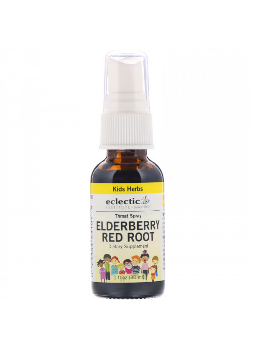 Eclectic Institute, Kids Herbs, Throat Spray, Elderberry Red Root, 1 fl oz (30 ml)