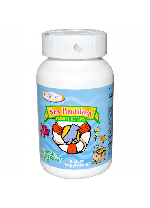 Enzymatic Therapy, Sea Buddies, Immune Defense, 60 Chewable Sparkleberry Tablets