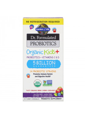 Garden of Life, Dr. Formulated Probiotics, Organic Kids +, Tasty Organic Berry Cherry, 30 Yummy Chewables