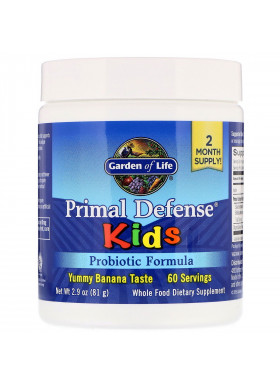 Garden of Life, Kids, Primal Defense, Probiotic Formula, Natural Banana Flavor, 2.9 oz (81 g)