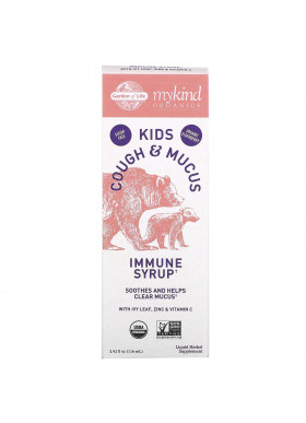 Garden of Life, Mykind Organics, Kids Cough & Mucus, Immune Syrup with Ivy Leaf, Zinc & Vitamin C, 3.92 fl oz (116 ml)