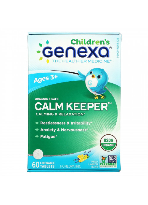 Genexa, Children's Calm Keeper, Calming & Relaxation, Ages 3+, Vanilla Lavender, 60 Chewable Tablets