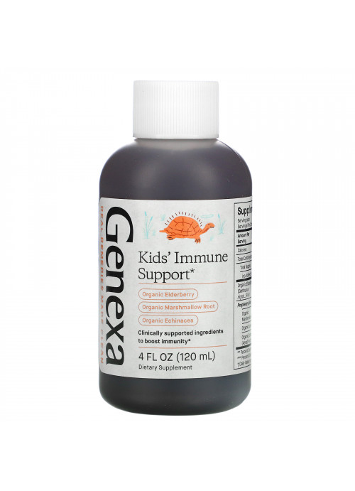 Genexa, Kid's Immune Support, Ages 2+, Organic Honey & Elderberry, 4 fl oz (120 ml)