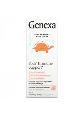 Genexa, Kid's Immune Support, Ages 2+, Organic Honey & Elderberry, 4 fl oz (120 ml)