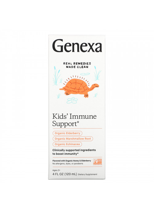Genexa, Kid's Immune Support, Ages 2+, Organic Honey & Elderberry, 4 fl oz (120 ml)
