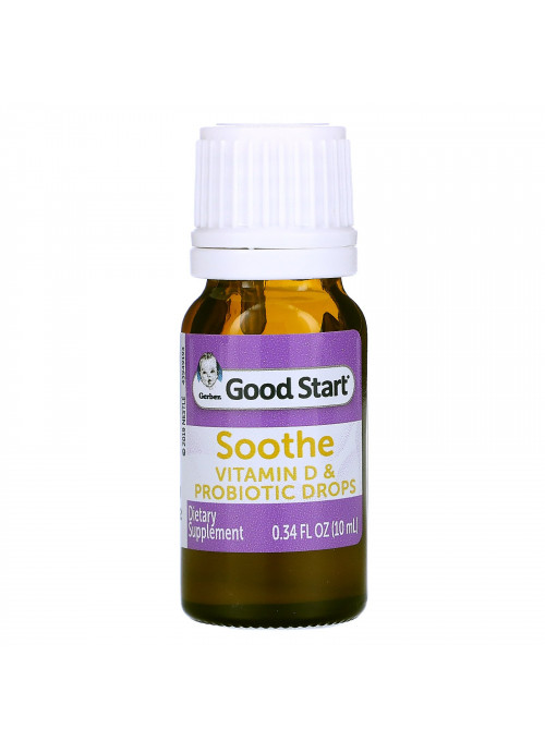 Gerber, Good Start, Soothe Baby Vitamin D & Probiotic Drops, Birth+, 0.34 fl oz (10 ml)