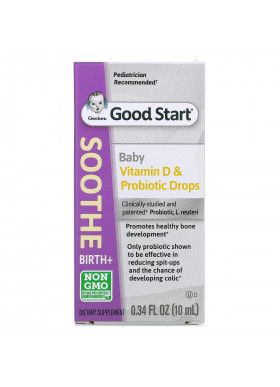 Gerber, Good Start, Soothe Baby Vitamin D & Probiotic Drops, Birth+, 0.34 fl oz (10 ml)