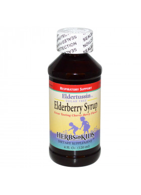 Herbs for Kids, Sugar Free Elderberry Syrup, Cherry-Berry Flavor, 4 fl oz (120 ml)