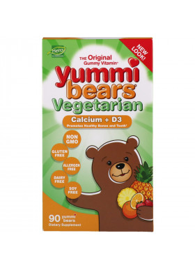 Hero Nutritional Products, Yummi Bears Vegetarian, Calcium + D3, 90 Gummy Bears