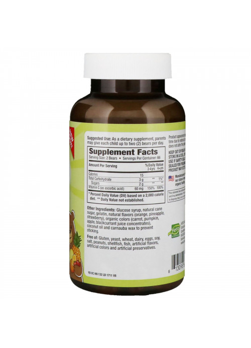 Hero Nutritional Products, Yummi Bears, Vitamin C, Natural Orange, Pineapple, Strawberry Flavors, 132 Yummi Bears