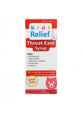 Homeolab USA, Kid's Relief, Throat Ease Syrup, 0-12 Yrs, 3.4 fl oz (100 ml)
