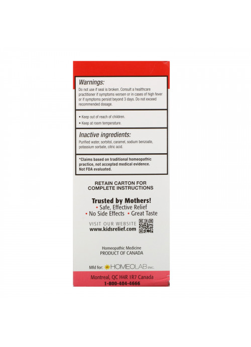 Homeolab USA, Kid's Relief, Throat Ease Syrup, 0-12 Yrs, 3.4 fl oz (100 ml)