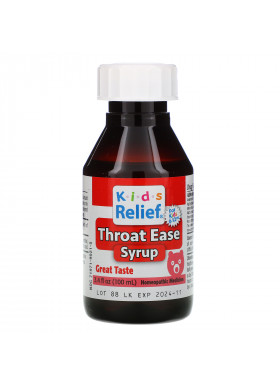 Homeolab USA, Kid's Relief, Throat Ease Syrup, 0-12 Yrs, 3.4 fl oz (100 ml)