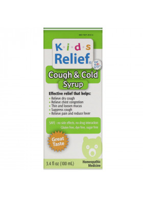 Homeolab USA, Kids Relief, Cough & Cold Syrup, For Kids 0-12 Yrs, 3.4 fl oz (100 ml)