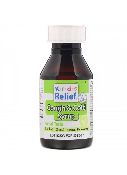 Homeolab USA, Kids Relief, Cough & Cold Syrup, For Kids 0-12 Yrs, 3.4 fl oz (100 ml)