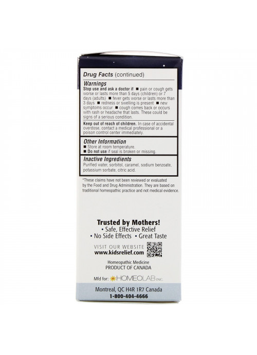 Homeolab USA, Kids Relief, Cough & Cold Syrup, Nighttime Formula, For Kids 0-12 Yrs, 3.4 fl oz (100 ml)