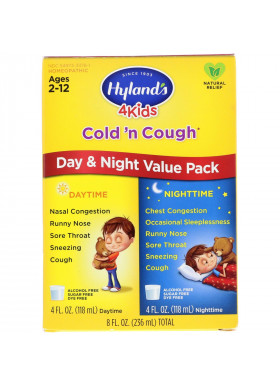 Hyland's, 4 Kids, Cold 'n Cough, Day & Night Value Pack, Age 2-12, 4 fl oz (118 ml) Each