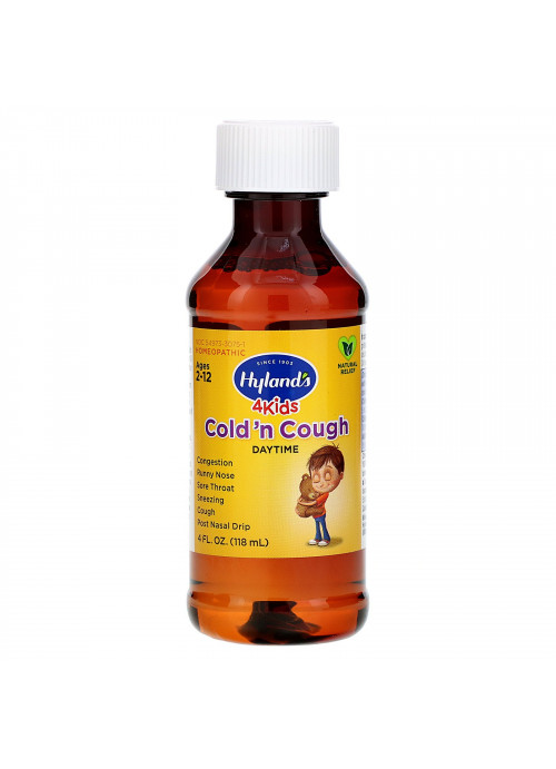 Hyland's, 4 Kids, Cold 'n Cough, Daytime, Ages 2-12, 4 fl oz (118 ml)