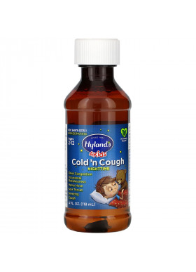 Hyland's, 4 Kids, Cold 'n Cough Nighttime, Ages 2-12,  4 fl oz (118 ml)