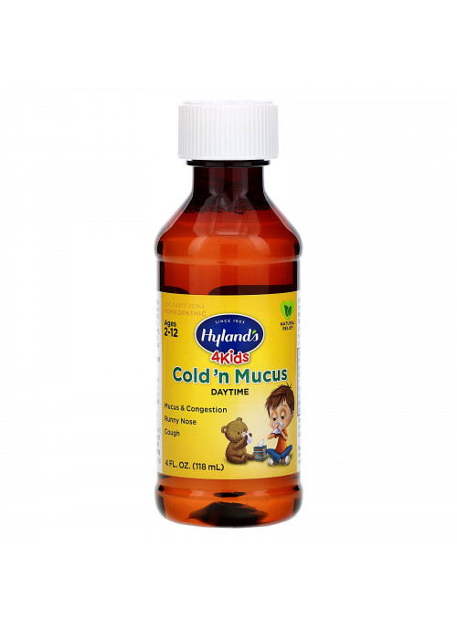 Hyland's, 4 Kids, Cold 'n Mucus, Daytime, Ages 2-12, 4 fl oz (118 ml)