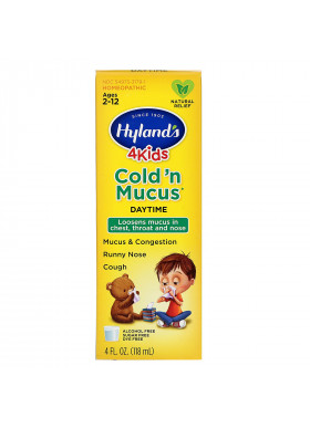 Hyland's, 4 Kids, Cold 'n Mucus, Daytime, Ages 2-12, 4 fl oz (118 ml)