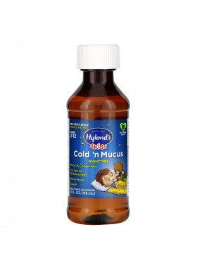 Hyland's, 4 Kids, Cold 'n Mucus Nighttime, Ages 2-12, 4 fl oz (118 ml)
