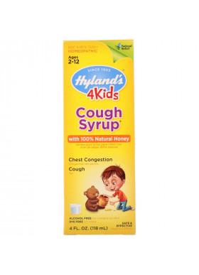 Hyland's, 4 Kids, Cough Syrup with 100% Natural Honey, Ages 2-12, 4 fl oz (118 ml)