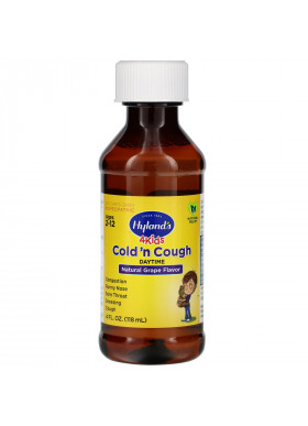 Hyland's, 4 Kids, Daytime Cold 'n Cough, Ages 2-12, Natural Grape Flavor, 4 fl oz (118 ml)